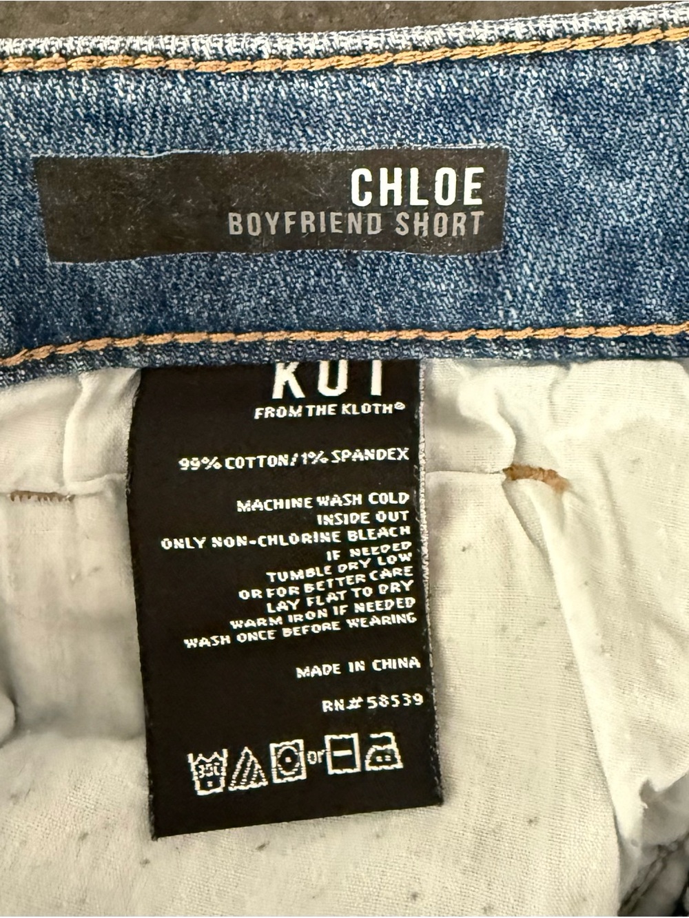 Kut from the Kloth Chloe Boyfriend Denim Womens Shorts High Rise Stretch Size 10 - Picture 9 of 11